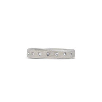 Platinum Textured Diamond Cigar Wedding Band - Slim wedding bands Page Sargisson 4 With Diamonds