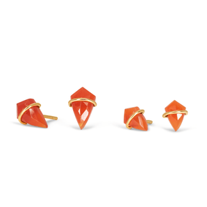 18K Kite Stud Earrings in Carnelian Earrings Gemorex 