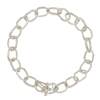Hand Carved Freeform Link Bracelet in Silver Bracelet Page Sargisson