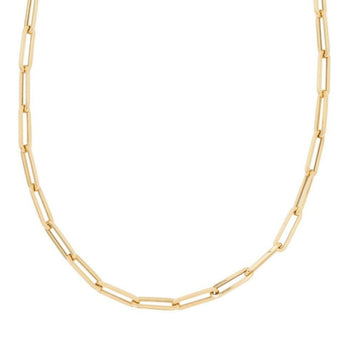 18K Large Hollow Staple Link Chain Necklace Page Sargisson