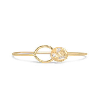 18K Button Cuff in Geo Diamond Bracelet Page Sargisson
