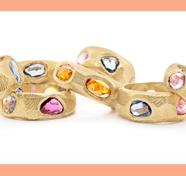 5 Stone Sapphire Rings