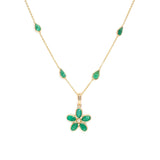 14K Flower Charm with Emeralds Necklaces Page Sargisson 