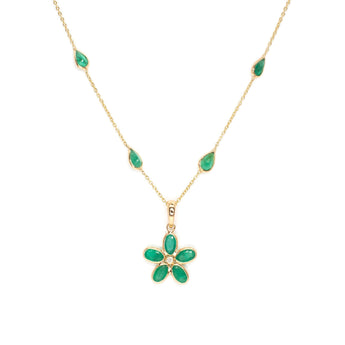14K Flower Charm with Emeralds Necklaces Page Sargisson 