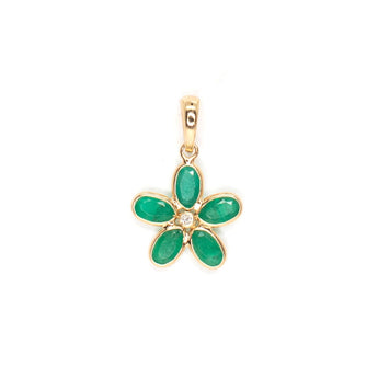 14K Flower Charm with Emeralds Necklaces Page Sargisson 