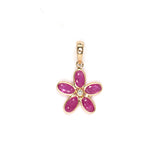 14K Flower Charm with Rubies Necklaces Page Sargisson 