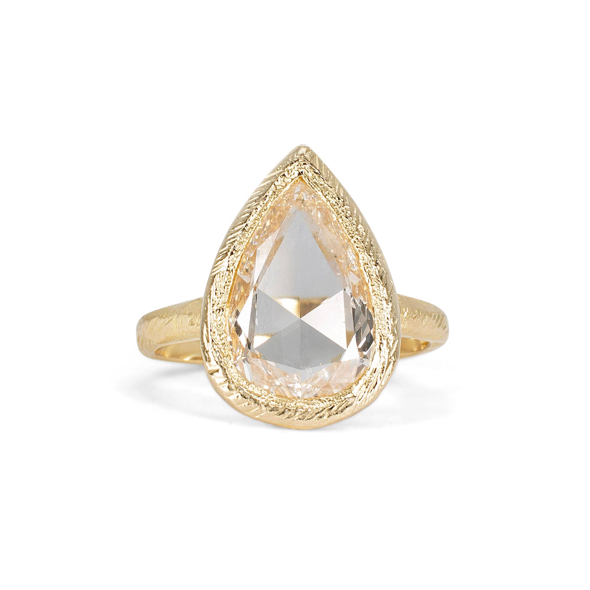 18K Rose Cut Pear Diamond Custom Ring Page Sargisson 
