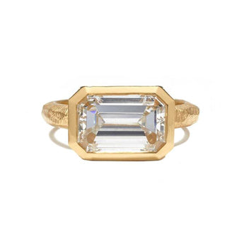 18K Emerald Cut Cut Atlantic Setting Page Sargisson 