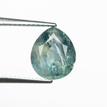 Misfit - 3.17ct Blue/Green Pear Brilliant Cut Sapphire Hidden Misfit Diamonds 