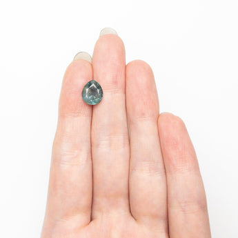 Misfit - 3.17ct Blue/Green Pear Brilliant Cut Sapphire Hidden Misfit Diamonds 