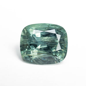 Misfit - 3.26ct Green/Blue Cushion Brilliant Sapphire Hidden Misfit Diamonds 
