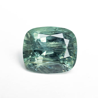 Misfit - 3.26ct Green/Blue Cushion Brilliant Sapphire Hidden Misfit Diamonds 