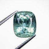 Misfit - 3.26ct Green/Blue Cushion Brilliant Sapphire Hidden Misfit Diamonds 