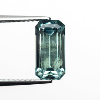 Misfit - 3.59ct Teal Cut Corner Rectangle Step Cut Sapphire Hidden Misfit Diamonds 