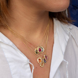 18K Freeform Slider Necklace in Ruby Necklace Page Sargisson 