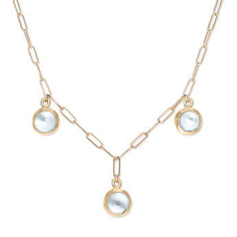 10K Semi-Precious Three Stone Drop Necklace in Blue Topaz Necklace Page Sargisson 