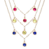 10K Semi-Precious Three Stone Drop Necklace in Ruby Necklace Page Sargisson 