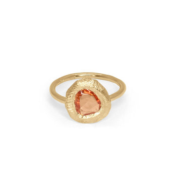 18K Freeform Small Solitaire Ring in Orange Sapphire Rings Page Sargisson 