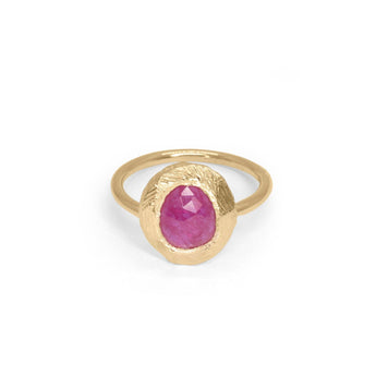 18K Freeform Solitaire Ring in Ruby Rings Page Sargisson 