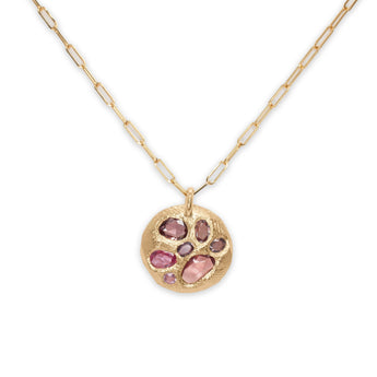 18K Mosaic Tablet in Pink Sapphire -V2 Necklace Page Sargisson 