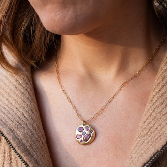18K Mosaic Tablet in Pink Sapphire -V2 Necklace Page Sargisson 