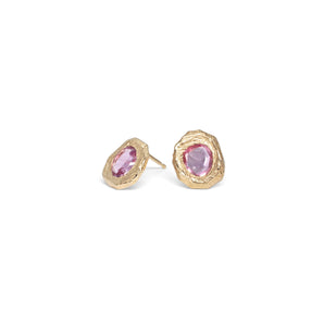 18K Freeform Stud Earring in Pink Sapphire Earrings Page Sargisson 