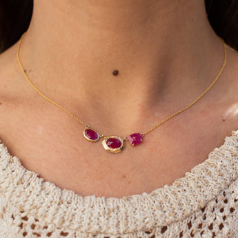 18K Triple Ruby Necklace necklaces Page Sargisson 