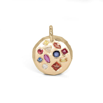 18K Round Mosaic Tablet Pendant in Rainbow -V.3 hidden Page Sargisson 