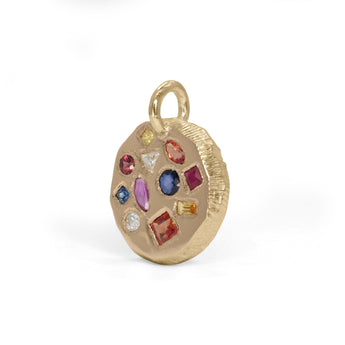 18K Round Mosaic Tablet Pendant in Rainbow -V.3 hidden Page Sargisson 