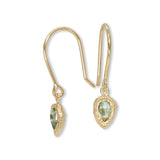 18K Teardrop Earrings in Green Sapphire Earrings Page Sargisson 