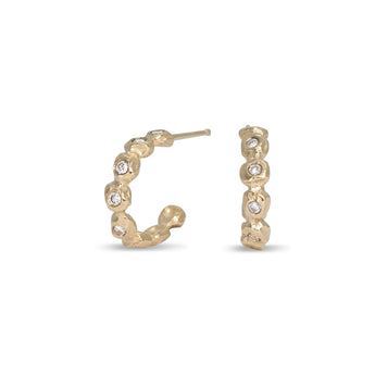 18K Diamond Dot Hoops Small Earrings Page Sargisson 