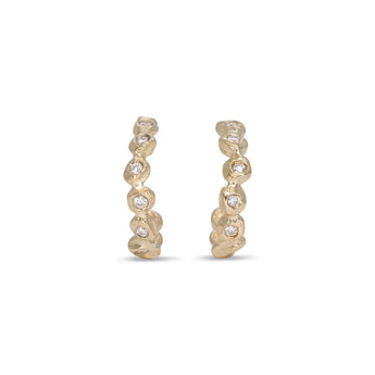 18K Diamond Dot Hoops Medium Earrings Page Sargisson 