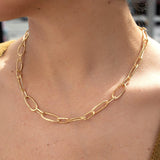 18K Carved Large Paperclip Link Necklace Necklace Page Sargisson 