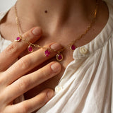 18K Five Stone Necklace in Ruby Necklace Page Sargisson 