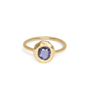 18K Freeform Small Solitaire Ring in Purple-Blue Sapphire Rings Page Sargisson 