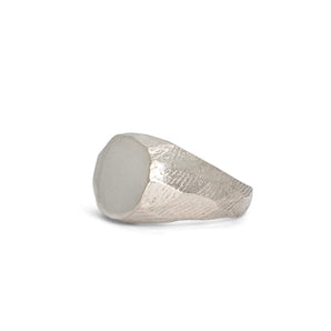 Wide Carved Signet Ring in Silver Rings Page Sargisson 