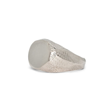 Wide Carved Signet Ring in Silver Rings Page Sargisson 