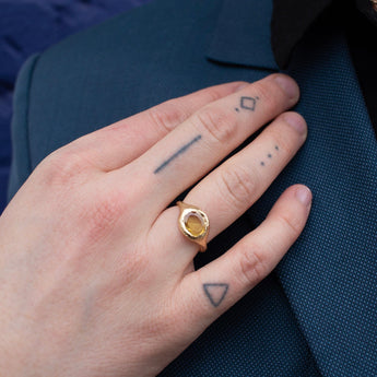 18K Signet Ring in Yellow Sapphire Rings Page Sargisson 