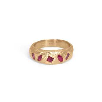 18K Geometric Mixed Band in Ruby Rings Page Sargisson 