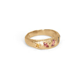 18K Geometric Mixed Band in Rainbow Sapphires Hidden Page Sargisson 