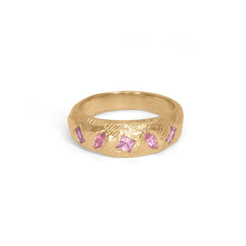 18K Geometric Mixed Band in Pink Sapphire Rings Page Sargisson 