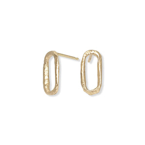 18K Carved Small Paperclip Studs Earrings Page Sargisson 