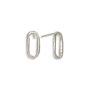 Sterling Silver Carved Small Paperclip Studs Earrings Page Sargisson 