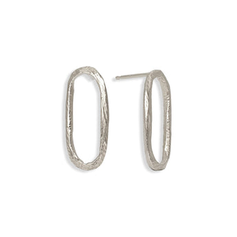 Sterling Silver Carved Large Paperclip Studs Earrings Page Sargisson 