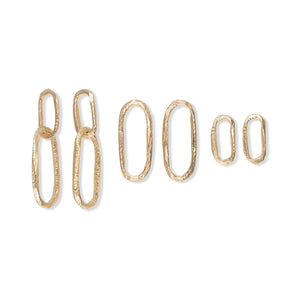 18K Carved Paperclip Drop Earrings Earrings Page Sargisson 