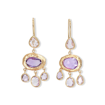 18K Chandelier Earrings in Purple Sapphire Earrings Page Sargisson 