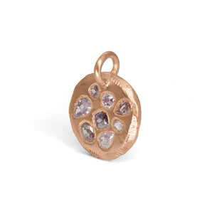 18K Rose Gold Mosaic Tablet Pendant in Pink Diamonds Necklace Page Sargisson 