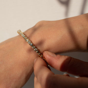 RAVA 14K Mixed Diamond Bracelet Flexible Bracelet Osiyan Grace Jewelry 