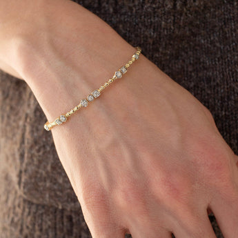 RAVA 14K Nine Diamond Bracelet Flexible BROKEN Bracelet Osiyan Grace Jewelry 