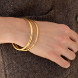 RAVA 18K Flexible Bangle 3mm wide Bracelet Silver Mountain Jaipur 